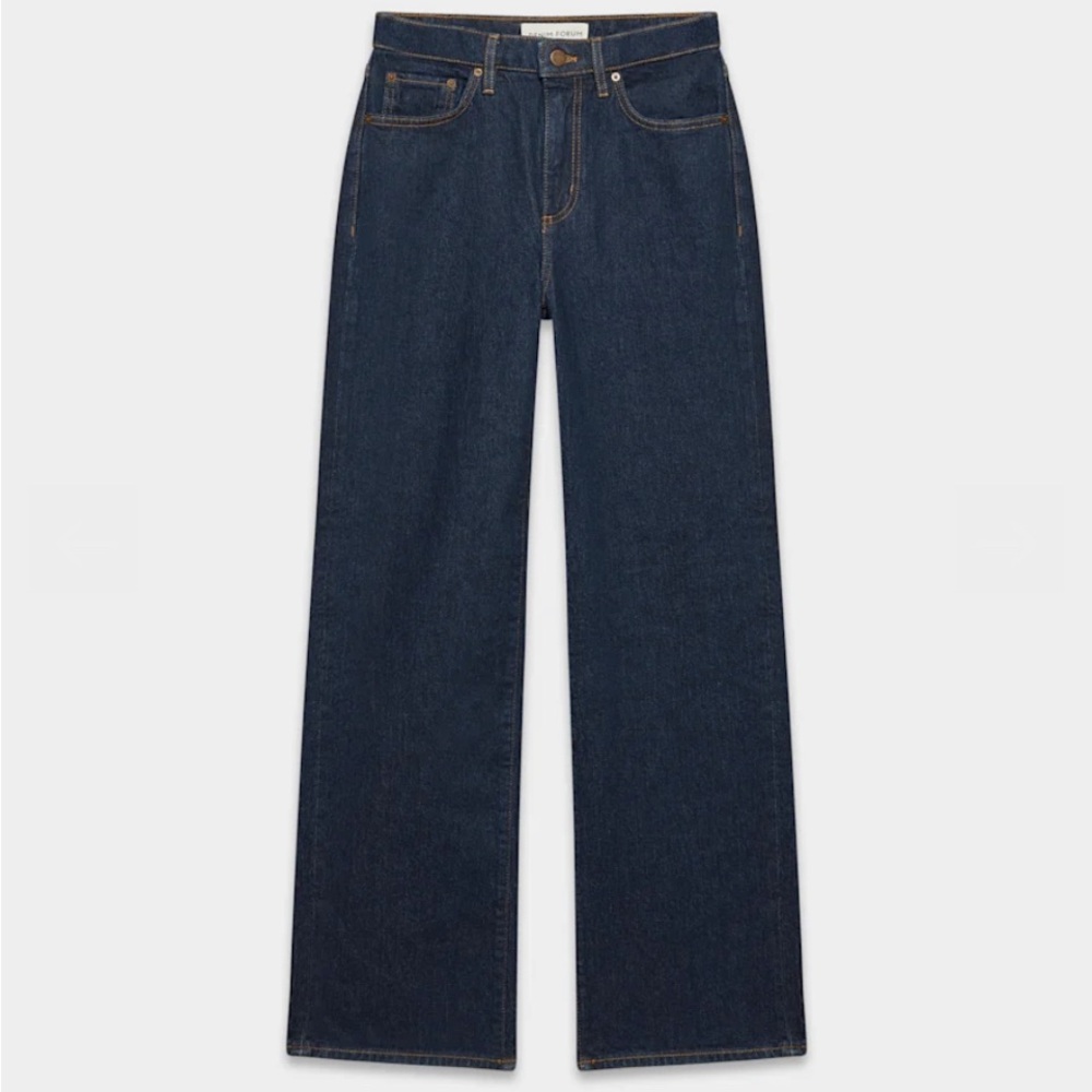 Denim forum Aritzia REMY HI RISE RELAXED JEAN COLOR DARK BLUE size 25
